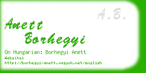 anett borhegyi business card